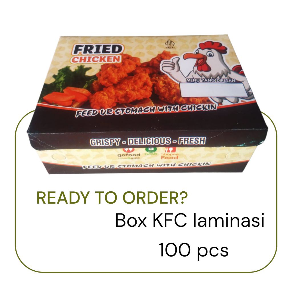 box chicken KFC laminasi 50 lembar