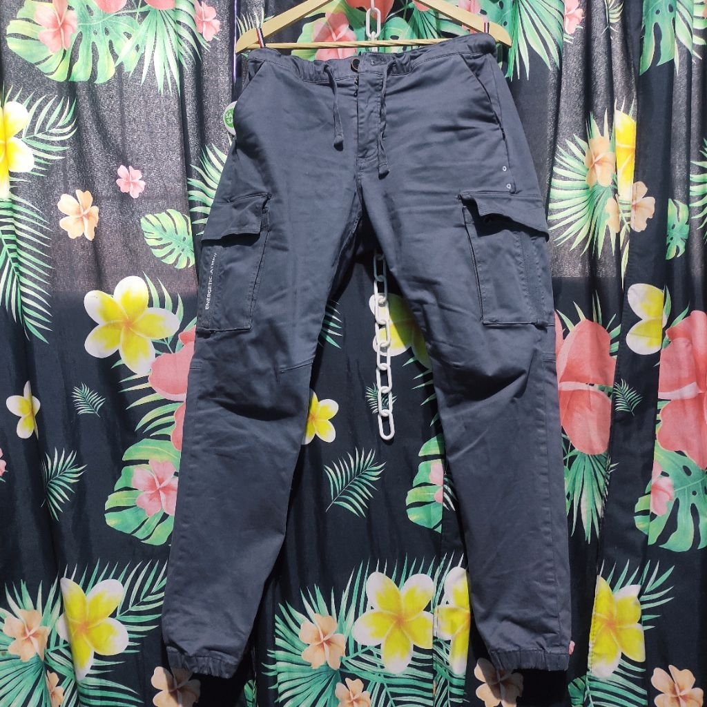 Oxygen Denim Cargo jogger Pant canvas tebal | Grey | Celana jogger Cargo