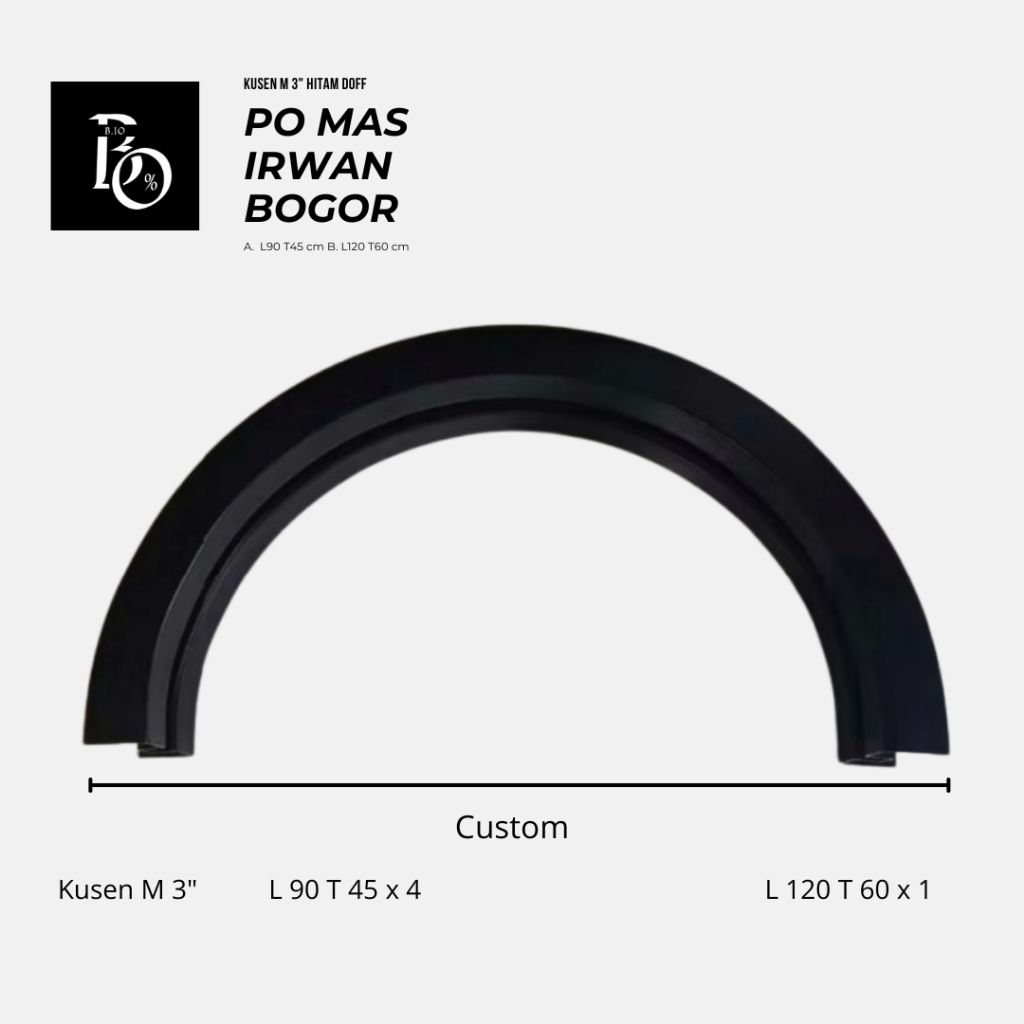 Kusen Aluminium Lengkung 3” 1.5mm – Diameter Custom Mas IRWAN Bogor