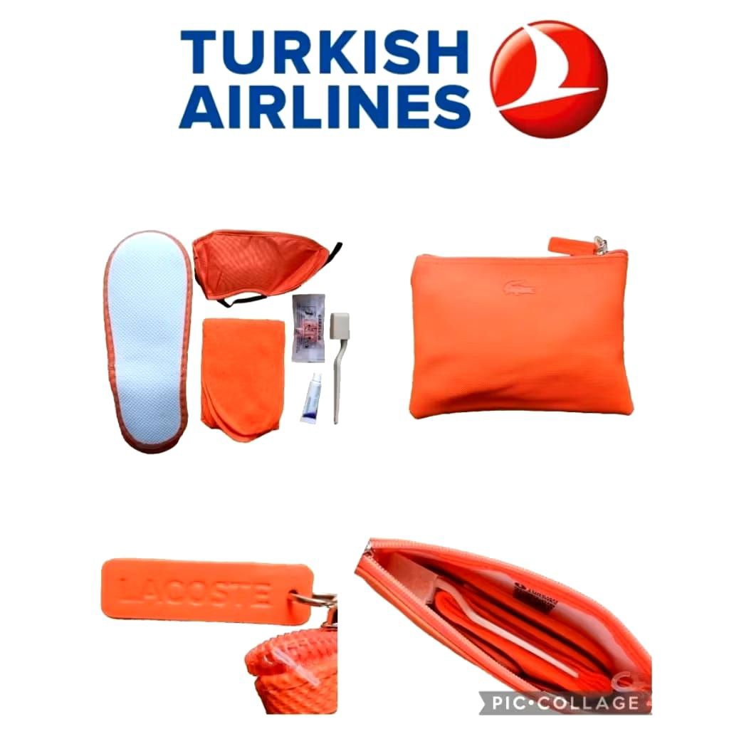 Tas Pouch Dompet Turkish Airlines Isi Lengkap/ Lac0ste Amenity Kit