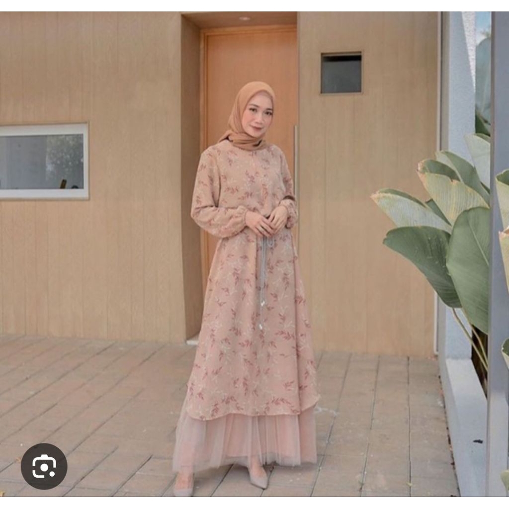 Preloved dress warna nude by Abinaya butik