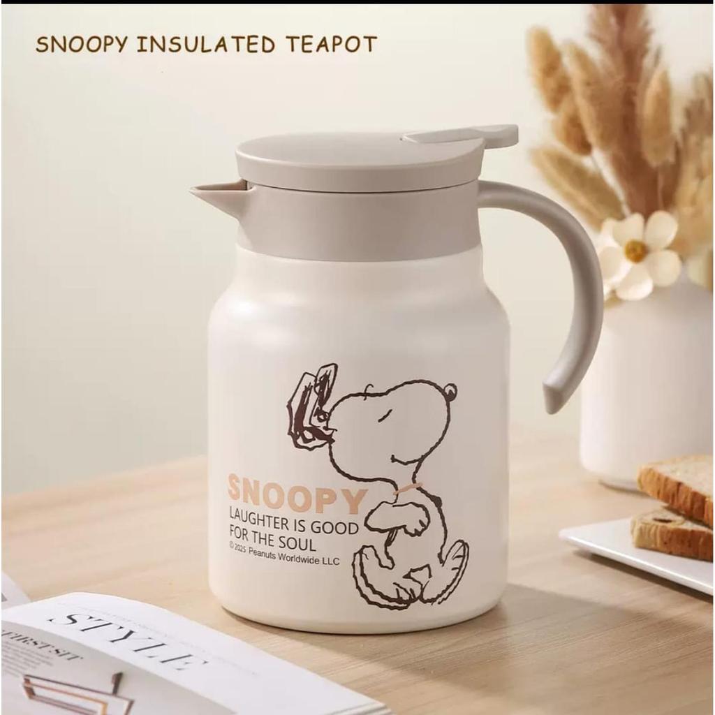 Teko Snoopy Original Peanuts Teapot Termos 1 Liter Tahan Panas Teko Teh Kopi Minuman Herbal Dapur Ki
