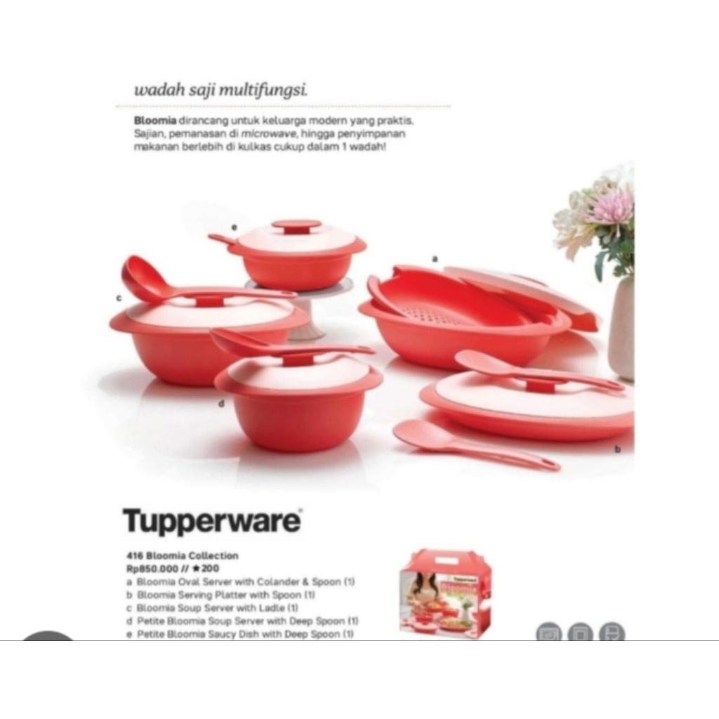 Tupperware Blossom Collection Set- Tempat Penyajian Makanan