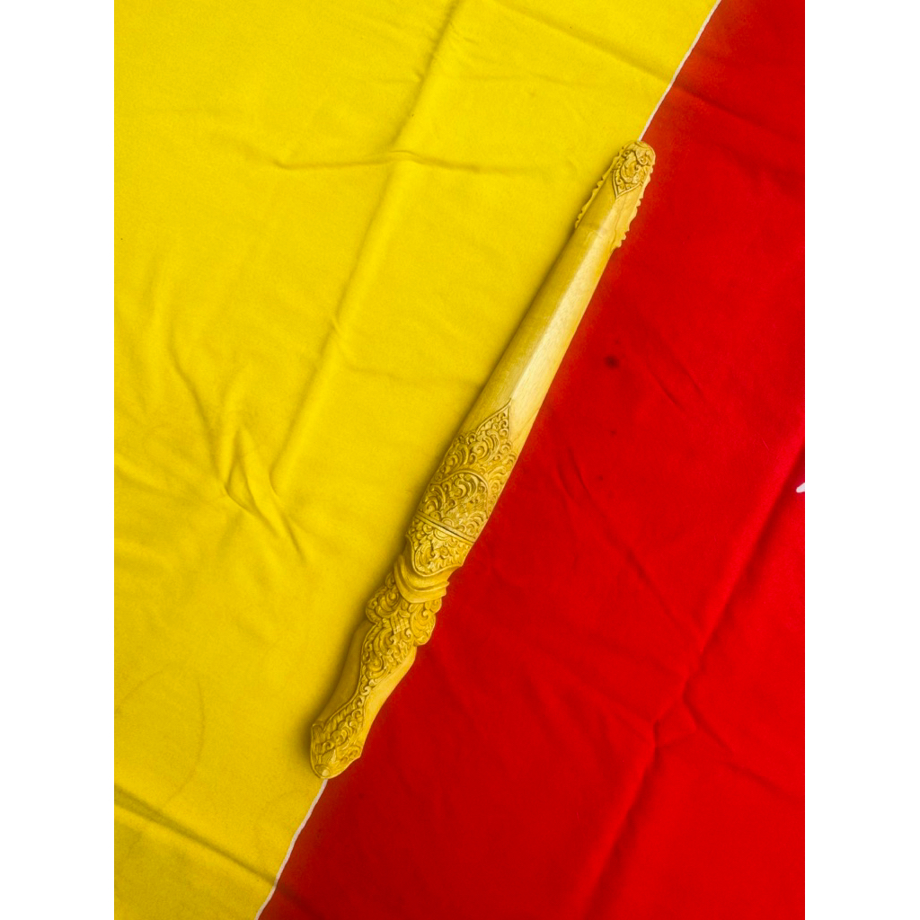 pesanan warangka tombak pusaka 33cm kayu kemuning | handle keris | deder keris | hulu keris