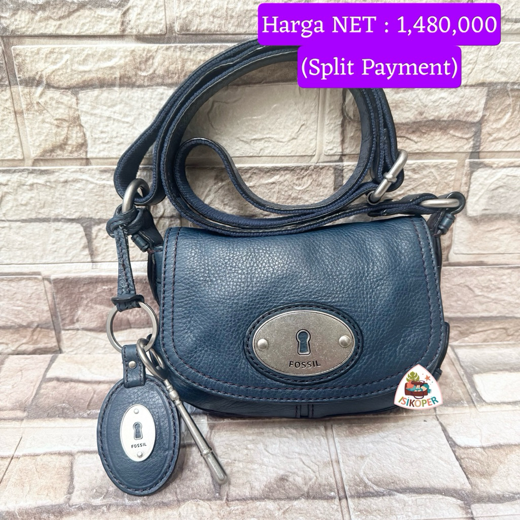 588# NET-Preloved Fossil Maddox Crossbody Mini Navy