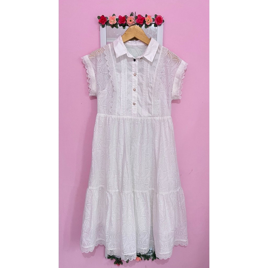 DRESS KATBOL TUNIK COTTAGECORE PANTAI BORDIR PUTIH FAIRY NAGITA BABYDOLL LOLITA KOREANSTYLE BKK VINT