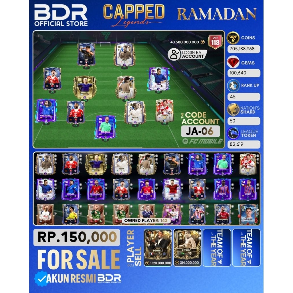 Jual Akun FC MOBILE Kode JA-06