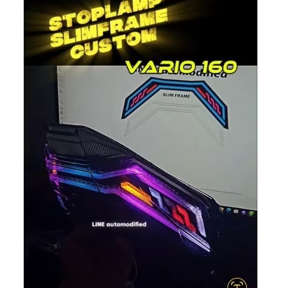 STOPLAMP SLIME FRAME VARIO  NEW 160 ABS / CBS.CUSTOM  BY LINE AUTOMODIFIED