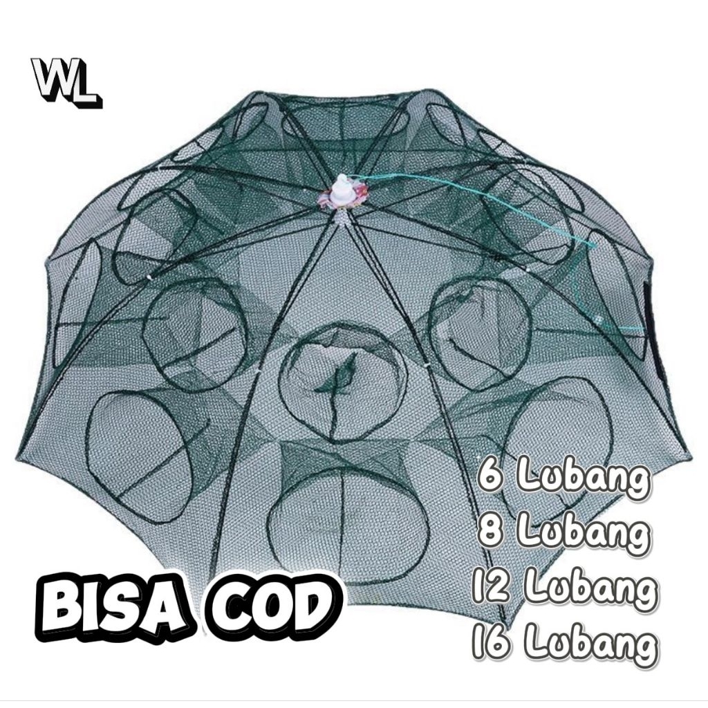 Perangkap Bubu Payung 6 Lubang / 12 Lubang / 16 Lubang / 20 Lubang Jaring Ikan / Jala Ikan Udang Kep