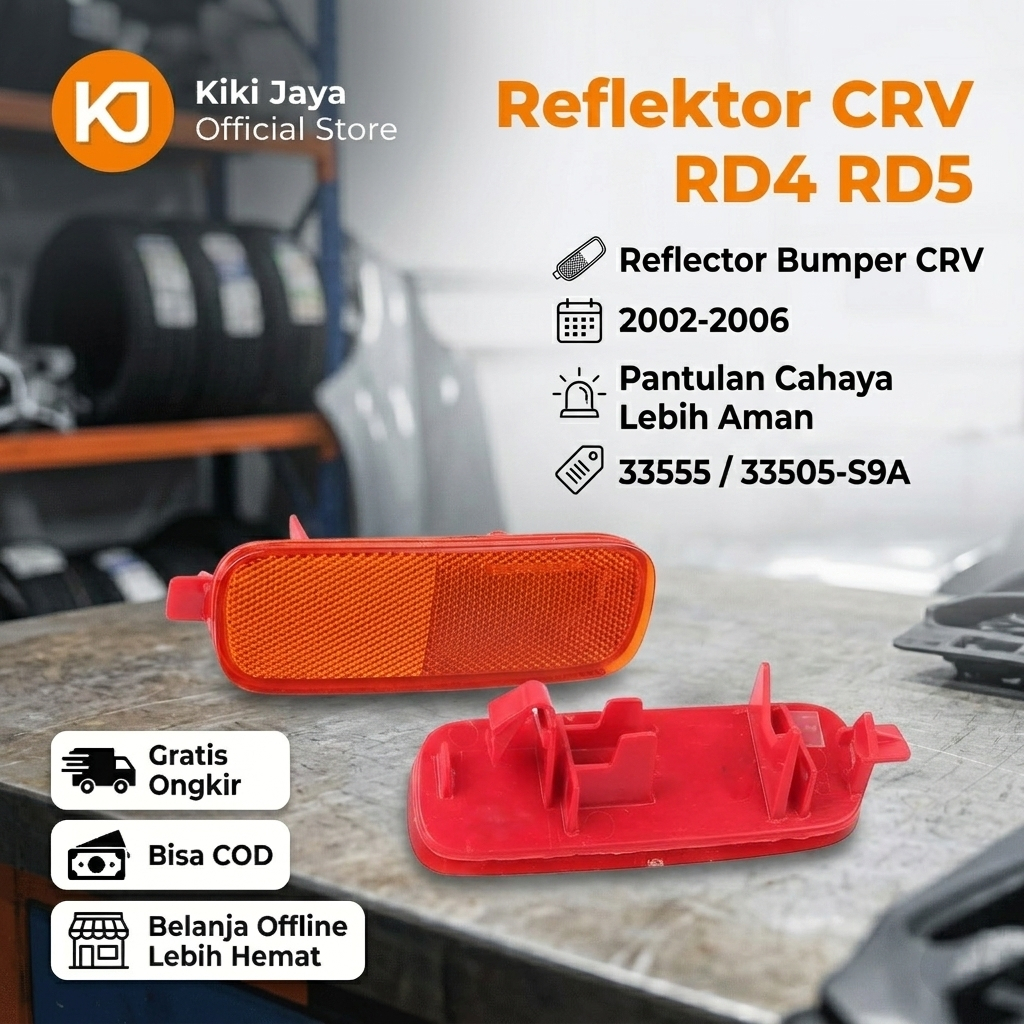 [KIKI] Reflektor Mata Kucing Bumper Belakang Honda CRV Gen 2 RD 2002 2003 2004 2005 2006 Kanan Kiri 