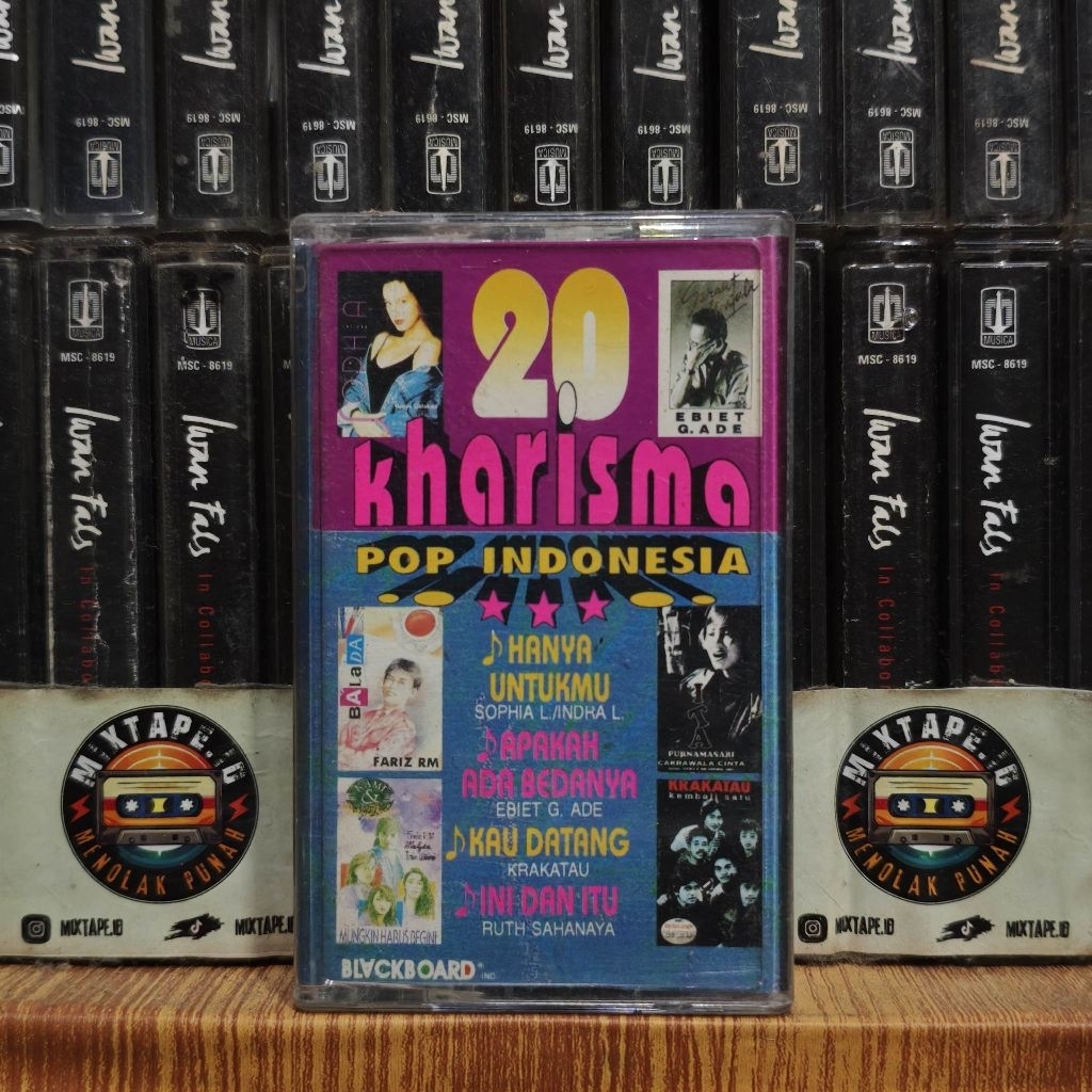 Kaset - 20 Kharisma Pop Indonesia - Kompilasi Indonesia - Sophia Latjuba & Indra Lesmana, Ebiet G Ad