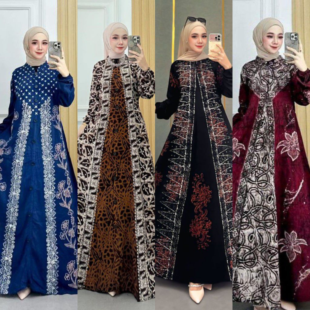 Batik Zahra Aulia - Terbaru Gamis Twill Rayon Premium Ori Pekalongan Cap Malaman Home Dress Muslim J