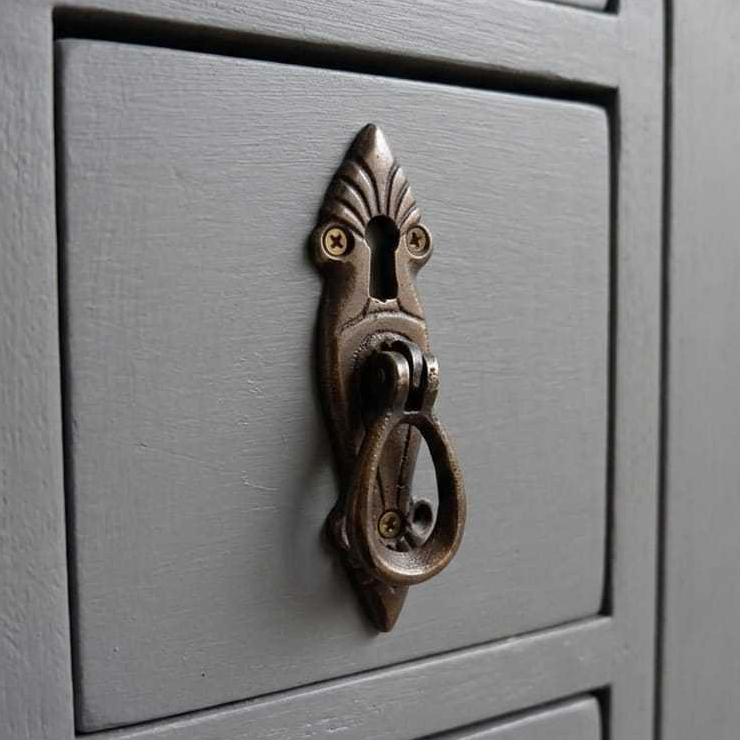 Tarikan Laci Lubang Kunci Kuningan Antik