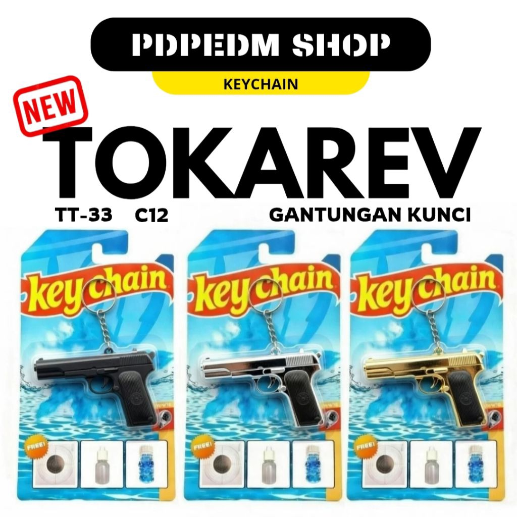 Gantungan Kunci Eksklusif Keychain Model Pistol Tokarev TT-33 C12 Alloy Keychain
