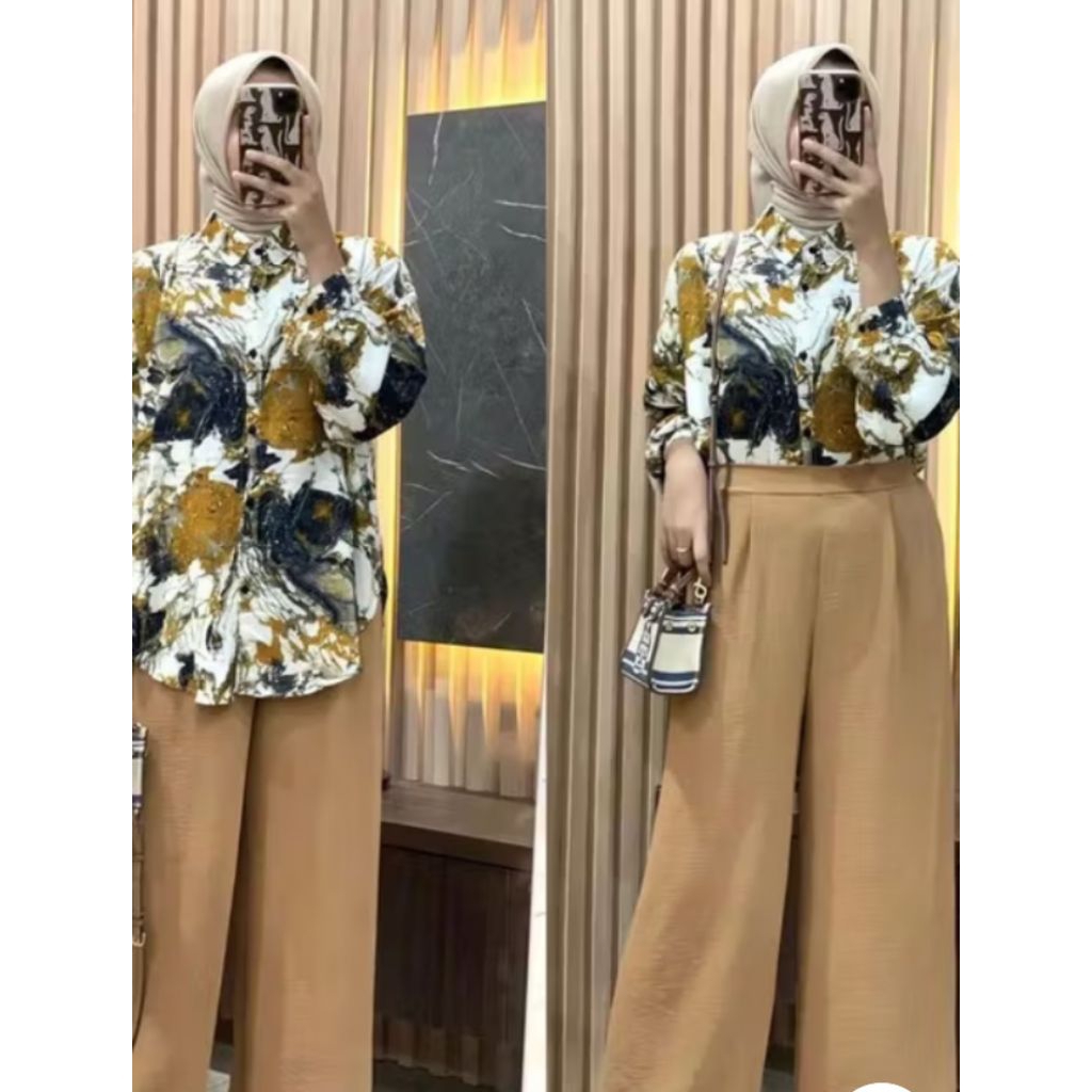 “Setelan Wanita Rayon Crinkle Adem Premium Baju Santai Kekinian Nyaman”