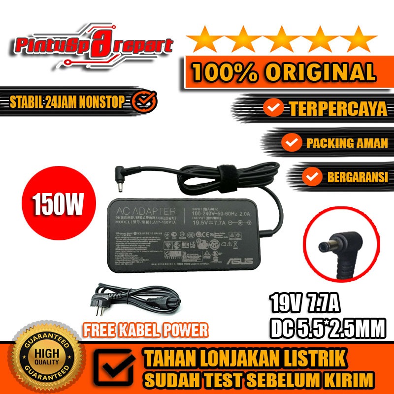(GENUINE ASLI 19.5V 7.7A 150W 5.5*2.5) ORIGINAL CHARGER ASUS ROG GL552 GL552V GL553 GL553V GL553VE G