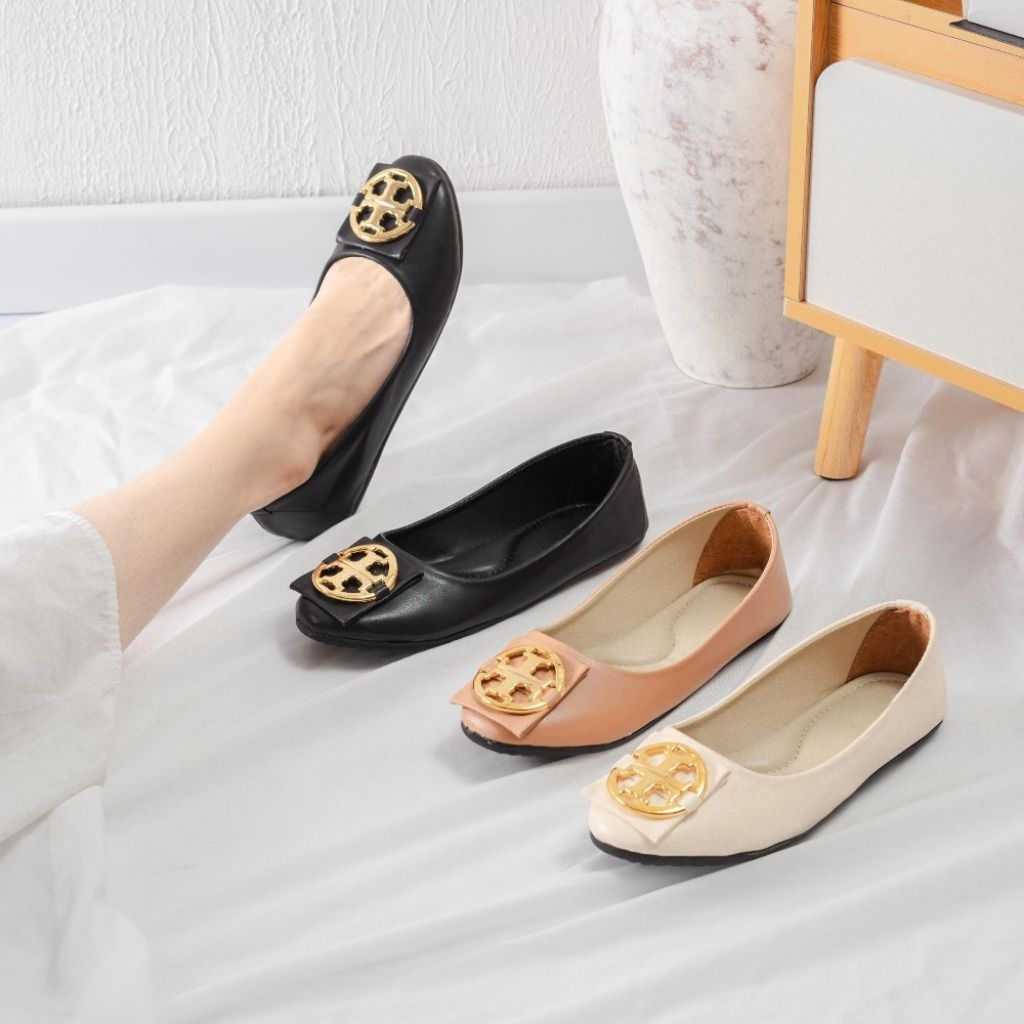 Arum Sepatu Wanita Flatshoes Casual Manik Pansus Bahan Sintetis Tanpa Hak