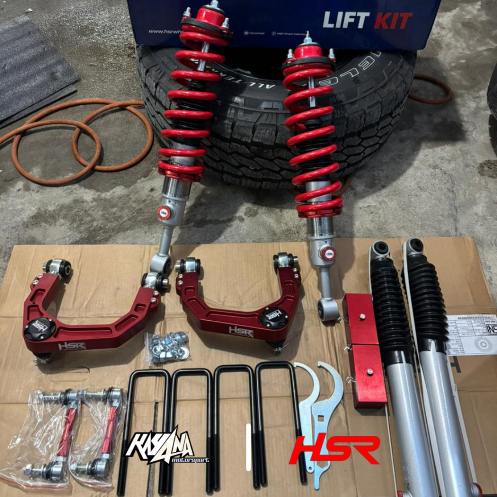 HSR Lift Kit Toyota Hilux Full Set – Coilover + Upper Arm + Shock + Ubolt Suspensi Offroad