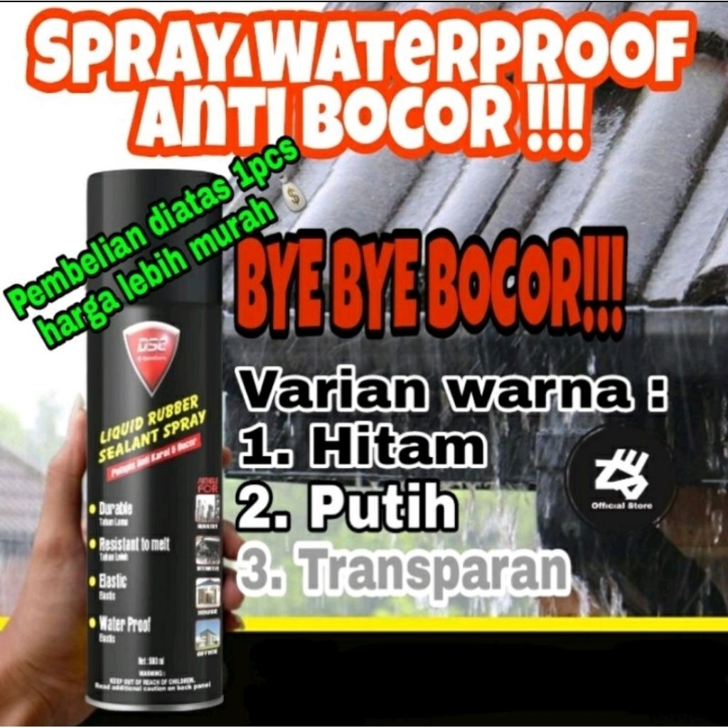 Rubber Sealant Spray Ajaib Waterproof Liquid Rubber Sealant Spray 500 ml - Pelapis Anti Bocor ( Spra