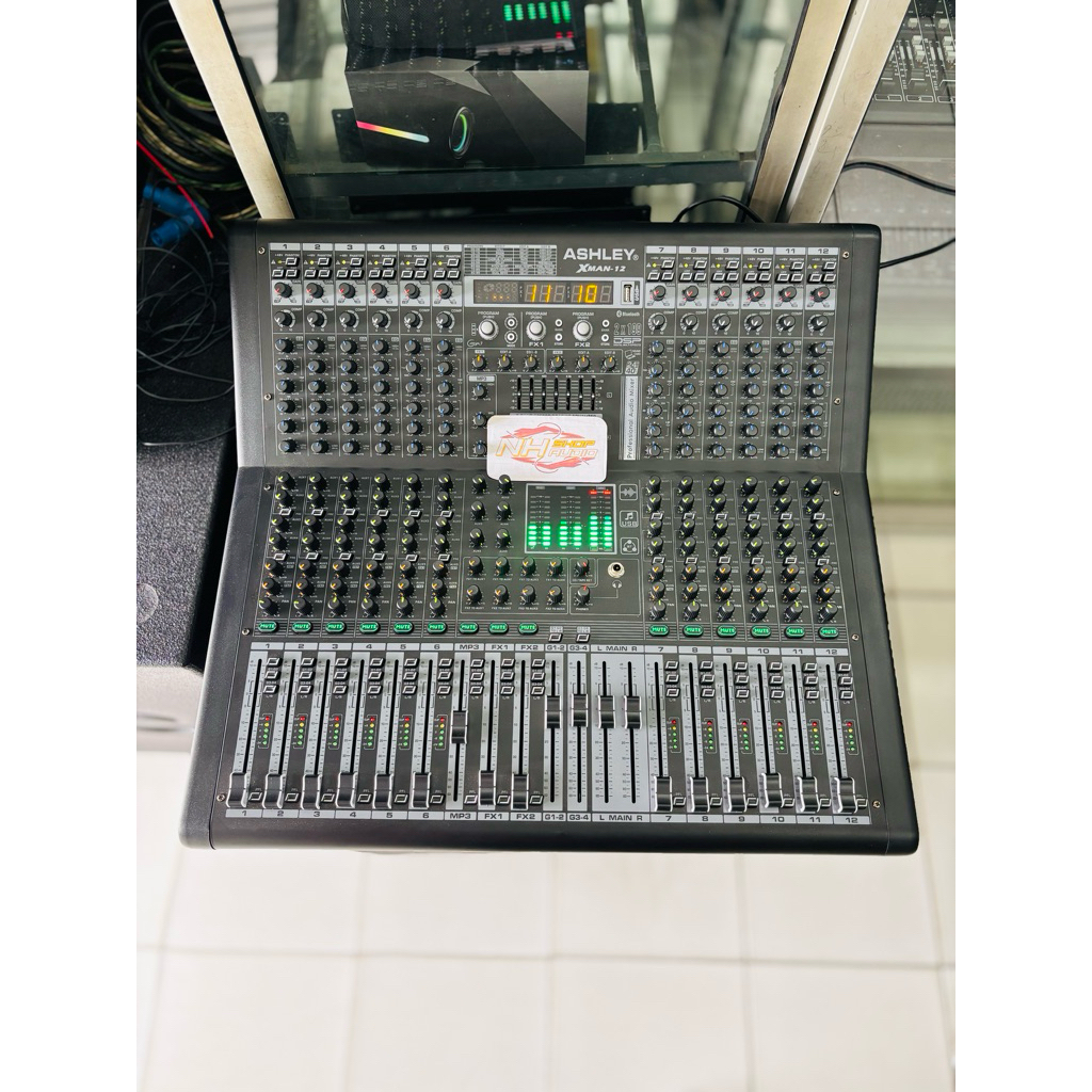 MIXER TERBARU ASHLEY XMAN-12 XMAN12 XMAN 12 Original USB Bluetooth Soundcard PC 6 Tone 6 AUX Double 