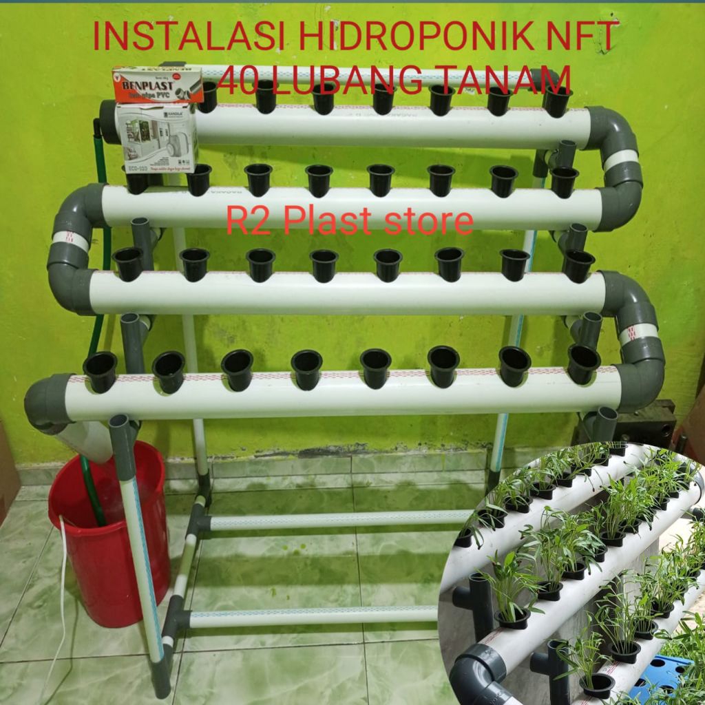 HIDROPONIK SET NFT/INSTALASI HIDROPONIK NFT KOMPLIT 40 LUBANG