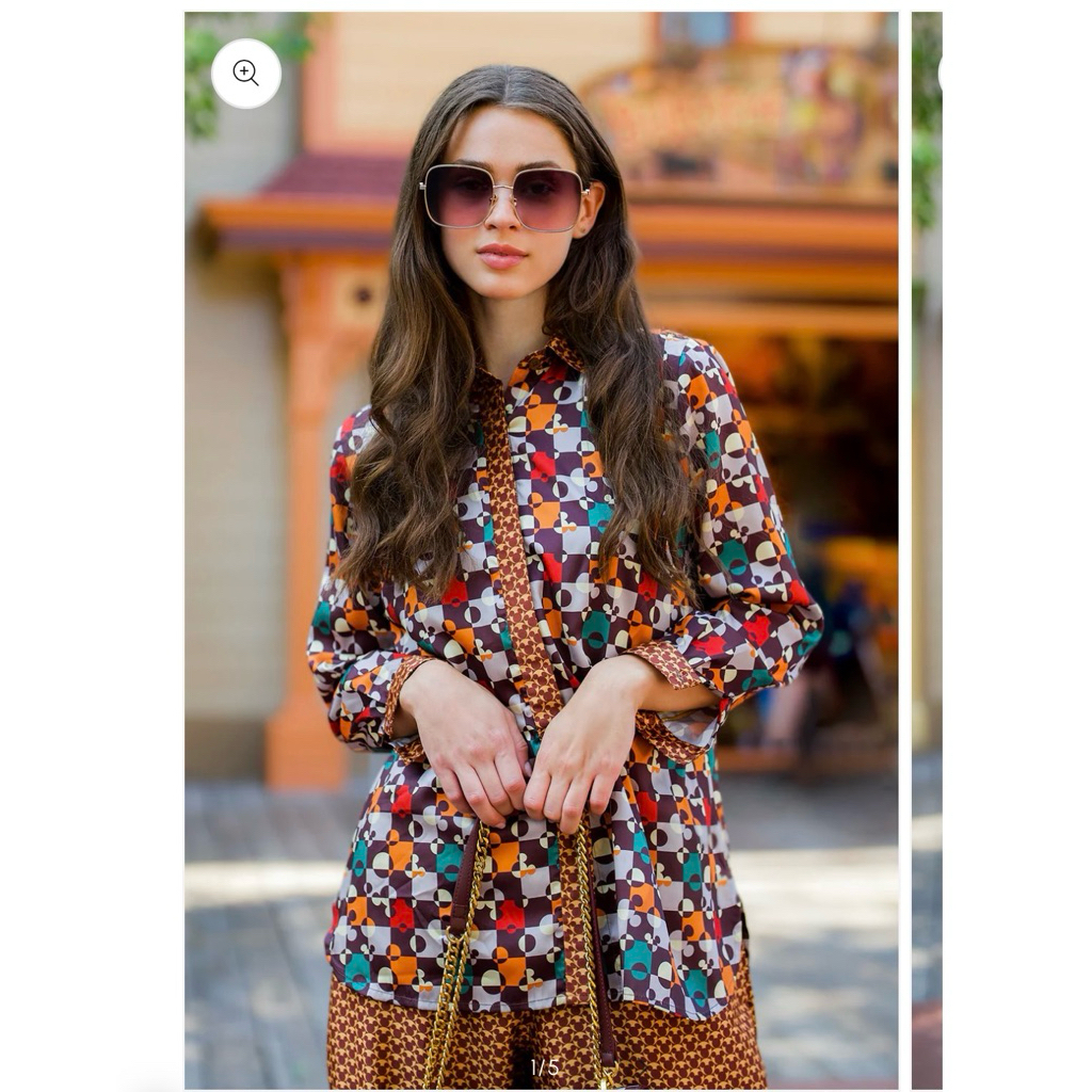 Puzzlea Satin Twill Shirt - Brown