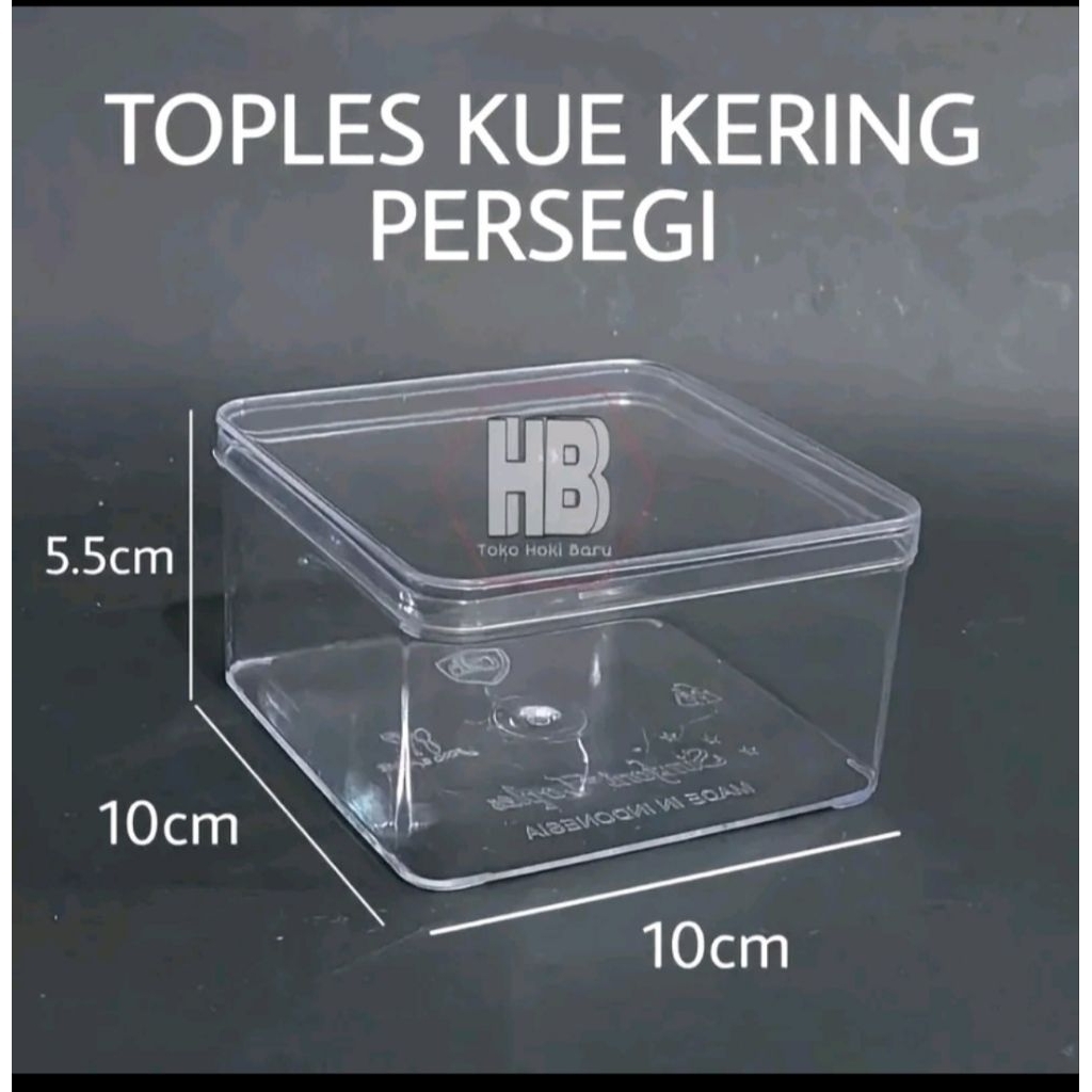 Toples Kue Kering Mika bening kotak 250 gram dan bulat 500 gram/toples bening/toples lebaran