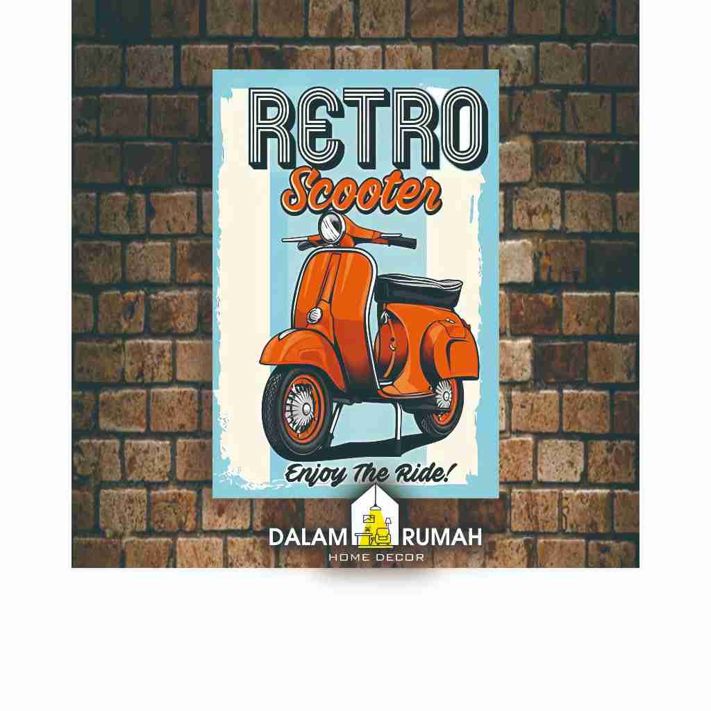 pajangan hiasan dinding kamar wall decor rumah dekorasi iklan jadul vintage RETRO VESPA SCOOTER