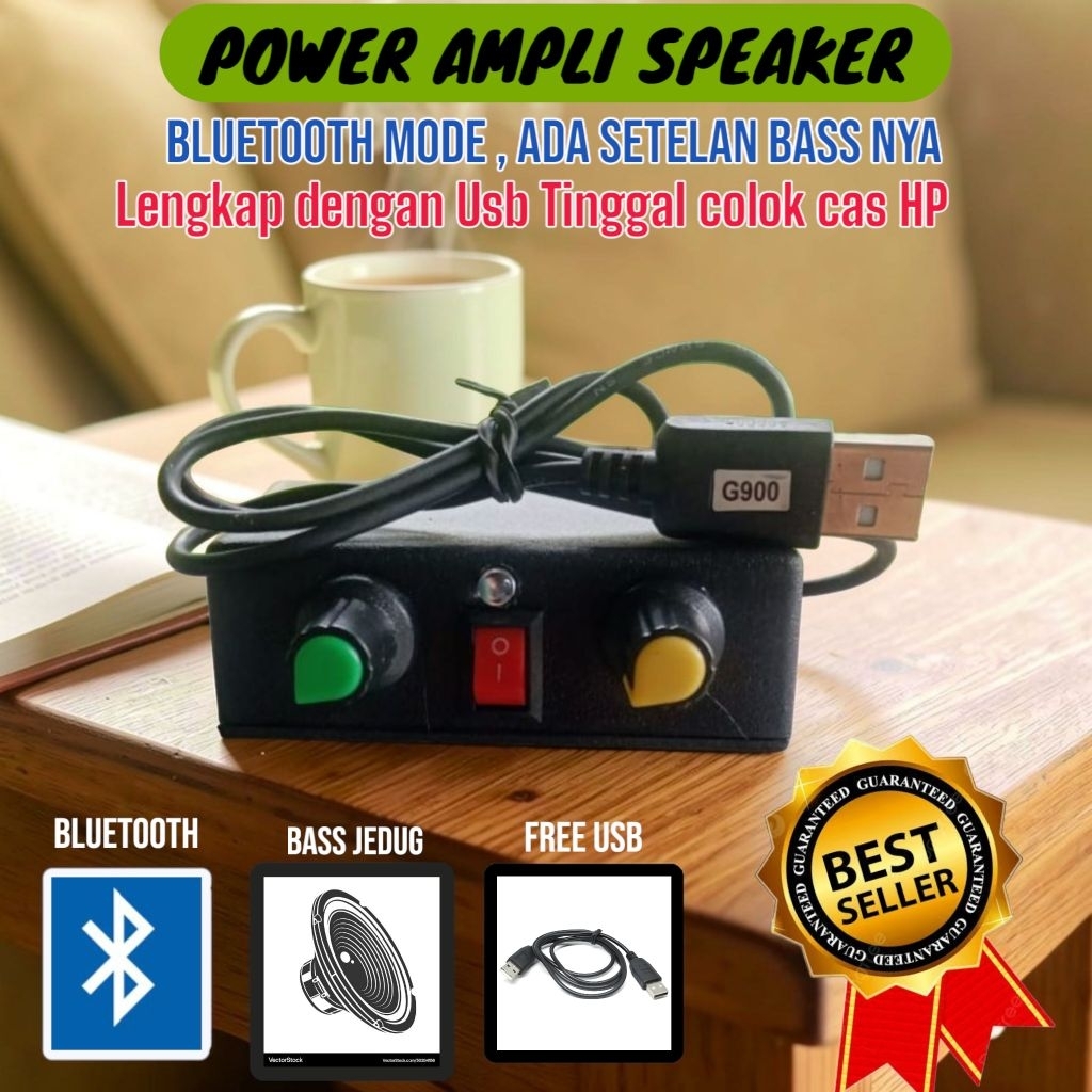 Amplifier Mini 5 Volt ada setelan bass Bluetooth & jek ke hp/mp3 bass jedug