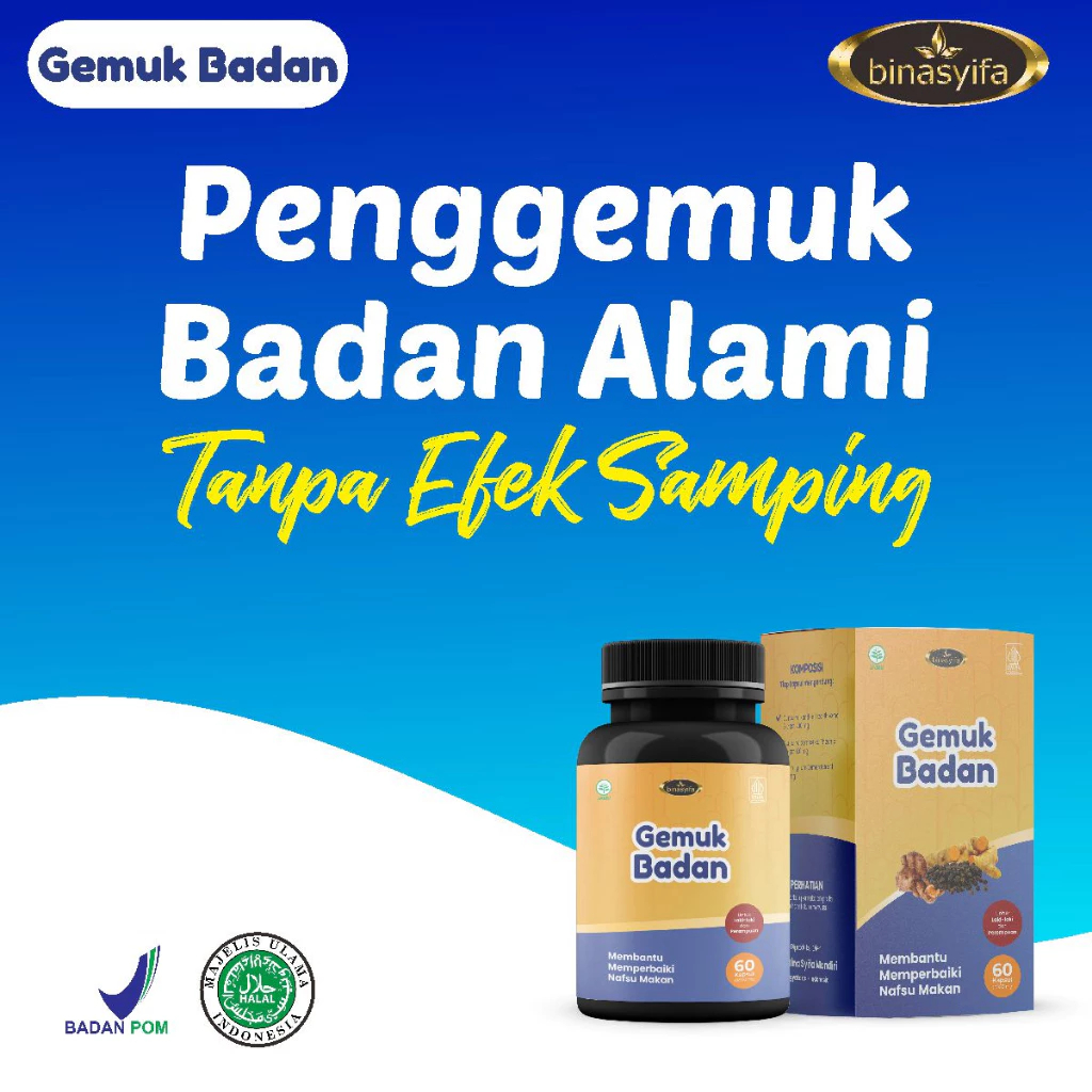 Kapsul Obat Gemuk binasyifa Penggemuk Badan Ampuh Permanen 100% Asli Original BPOM