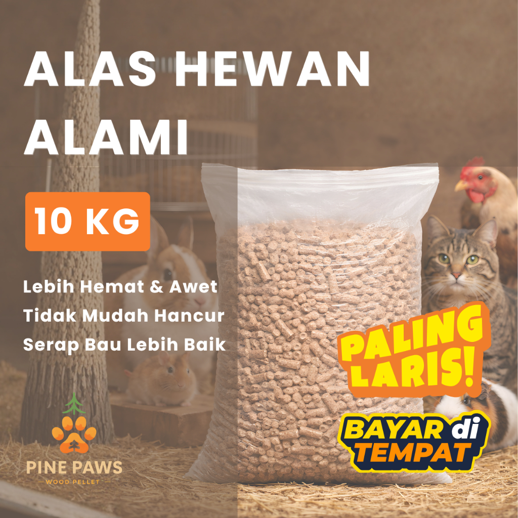 Wood Pellet Pine Paws - Pellet Kayu untuk Hewan Peliharaan 10KG