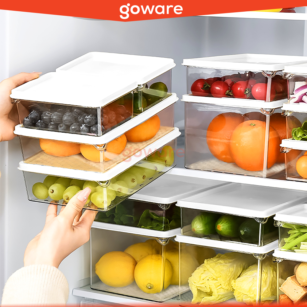 Goware Kontainer Makanan Kulkas Sayur Buah Food Container Plastik BPA Free Kotak Penyimpanan