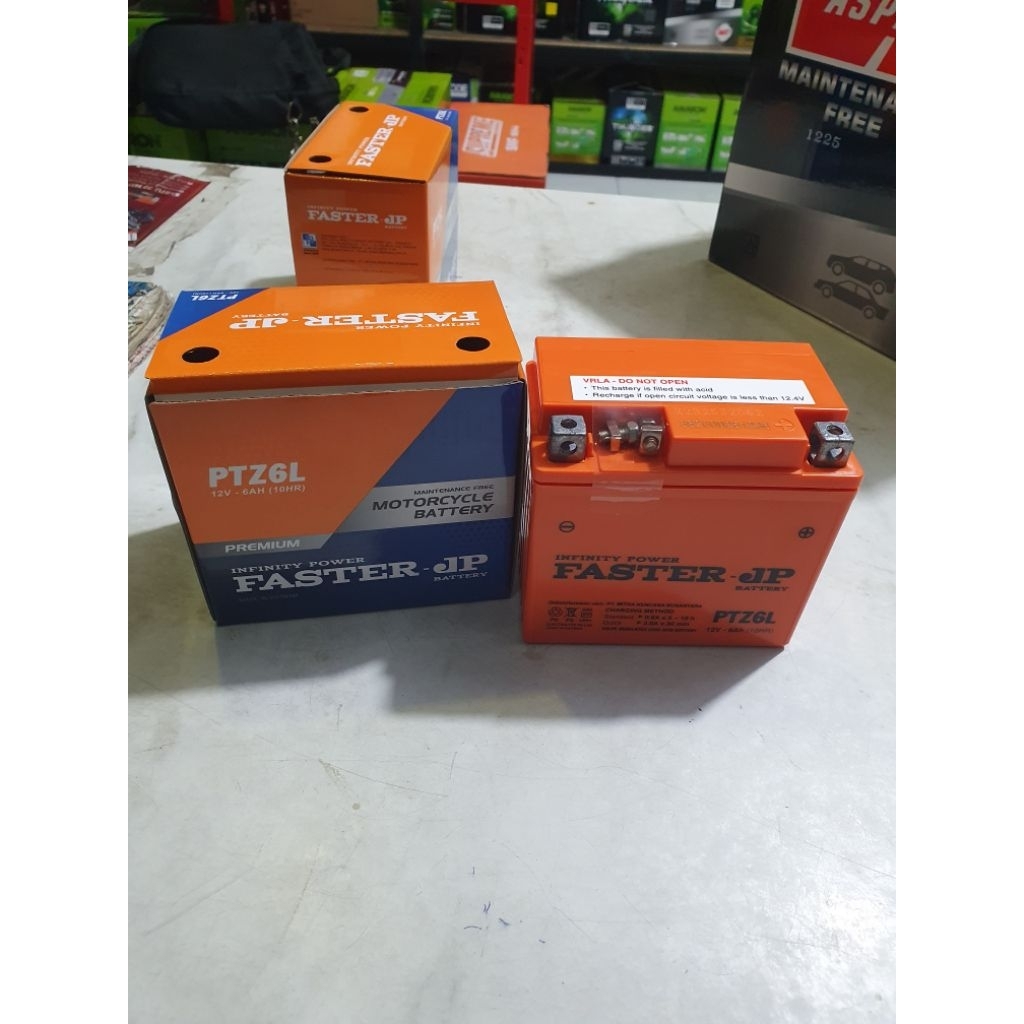 Aki Motor Faster PTZ6L/GTZ7S 12V 6 Ah Untuk Nmax/Aerox/Vario125/Satria