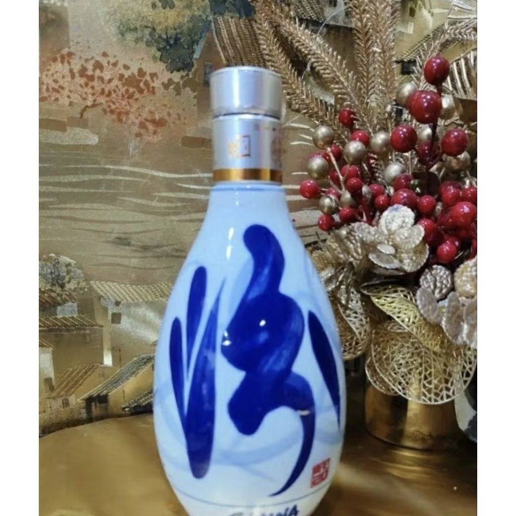 Botol Arak Bekas Unik China, Blue Label untuk pajangan, koleksi