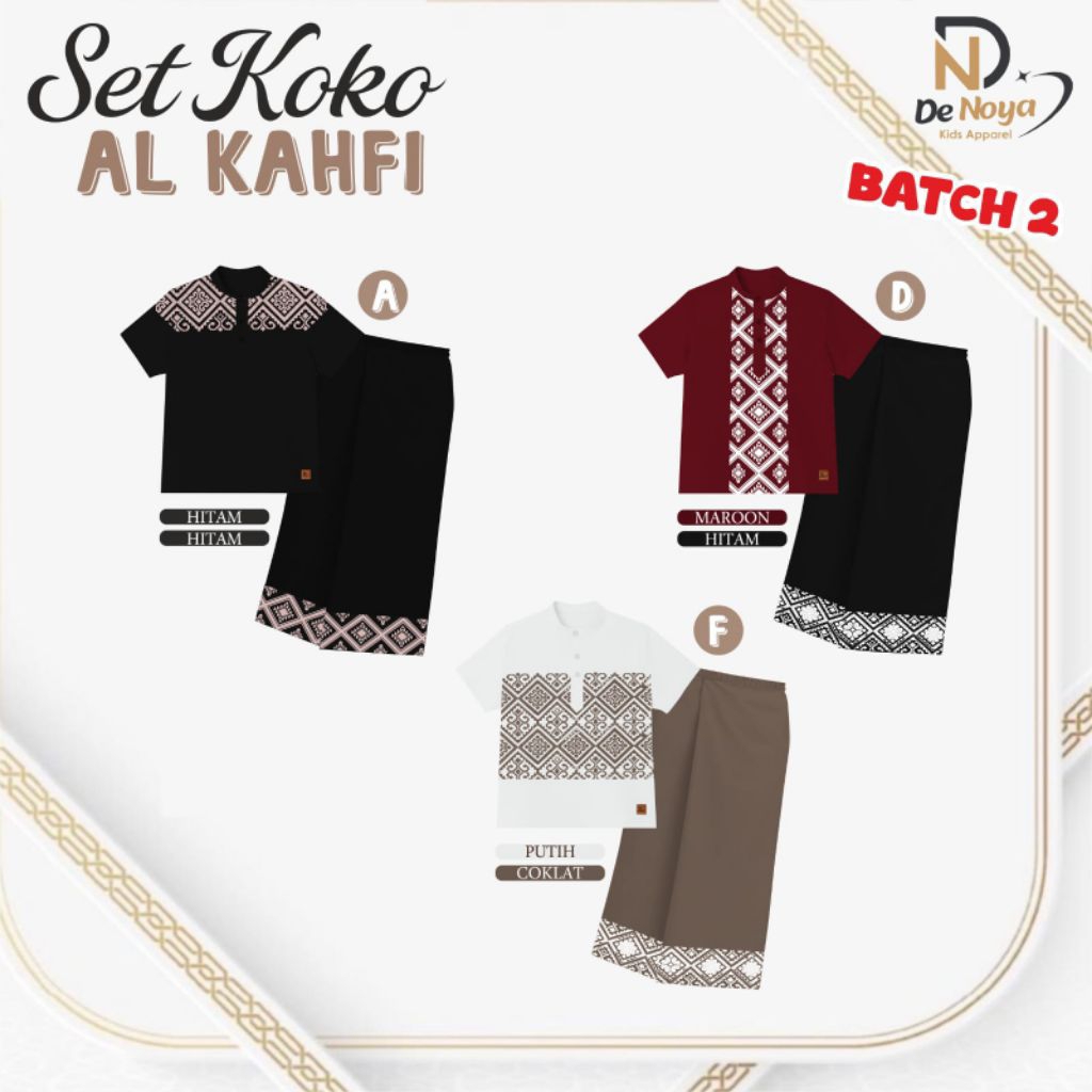 SET KOKO AL KAHFI BY DE NOYA SET KOKO SARUNG INSTAN ANAK LAKI LAKI