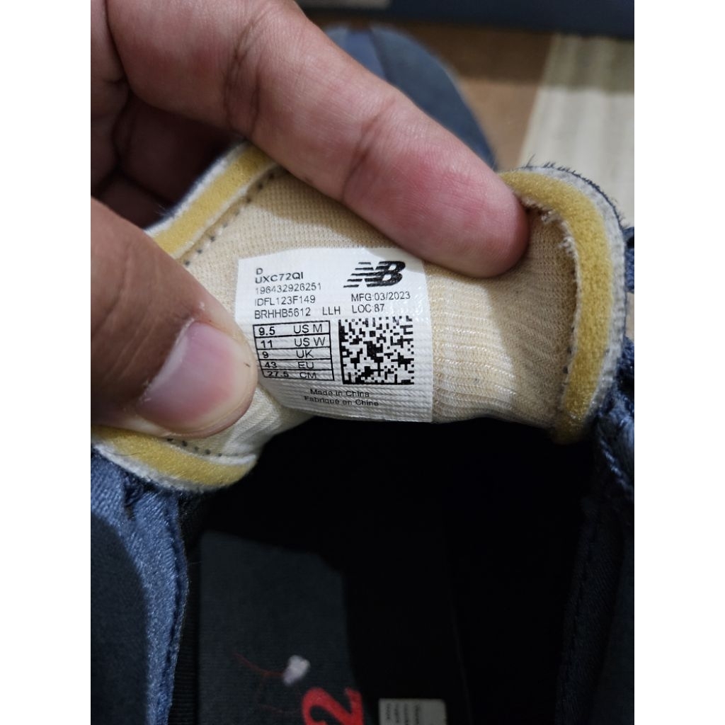 SEPATU CASUAL SNEAKERS NB UXC72QI ORIGINAL ASLI MAP WARNA BIRU NAVY