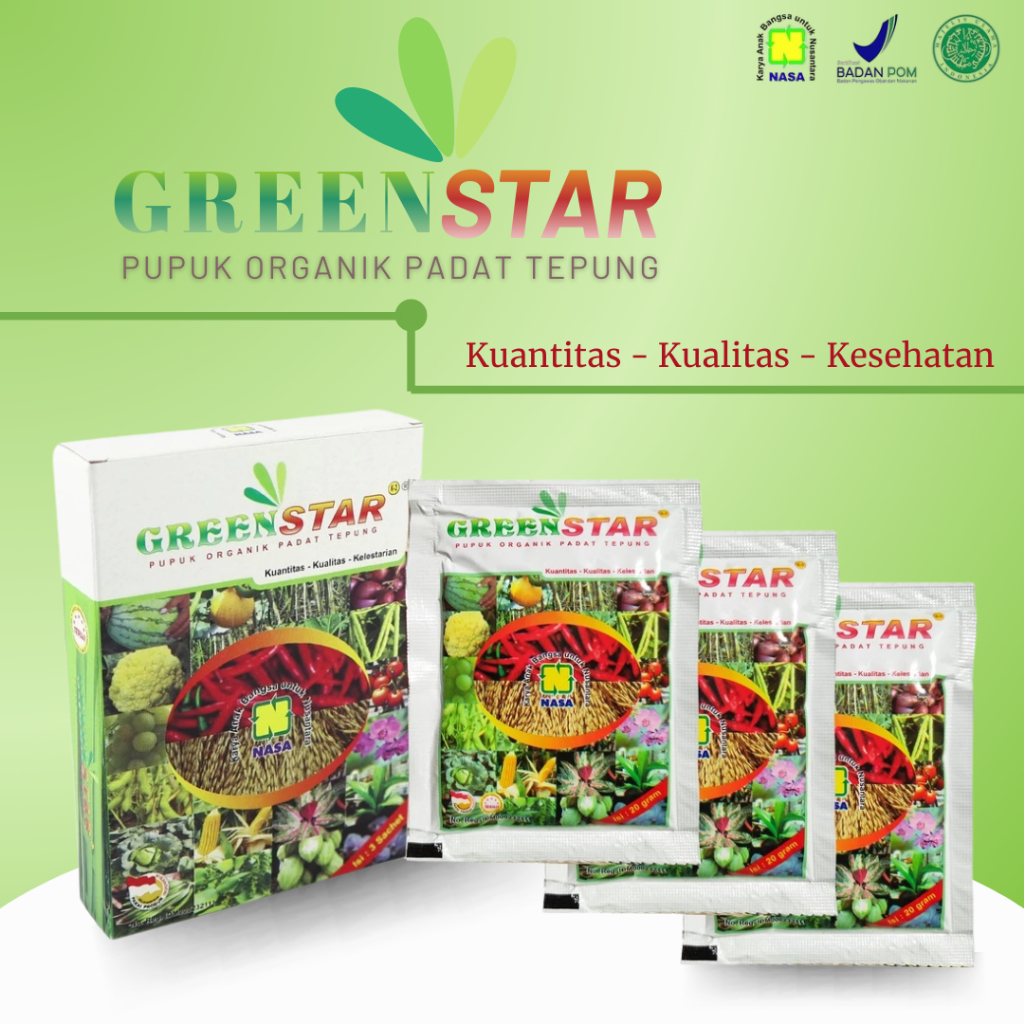 Pupuk Organik Greenstar Nasa Original - Pupuk Organik Nasa - Pupuk Bunga - Pupuk Daun - Pupuk Buah