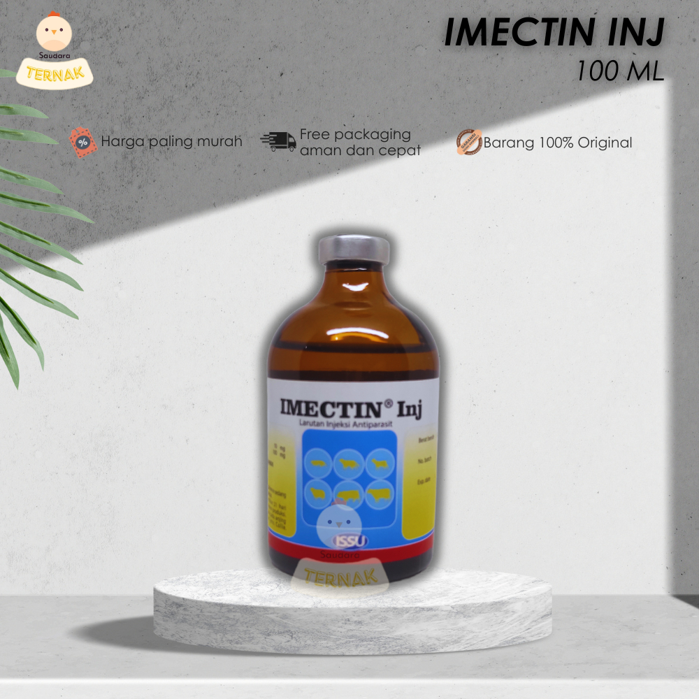 Imectin inj 100 ml Obat Ektoparasit Kutu Tungau Cacing mirip Ivomec [SAUDARA TERNAK]