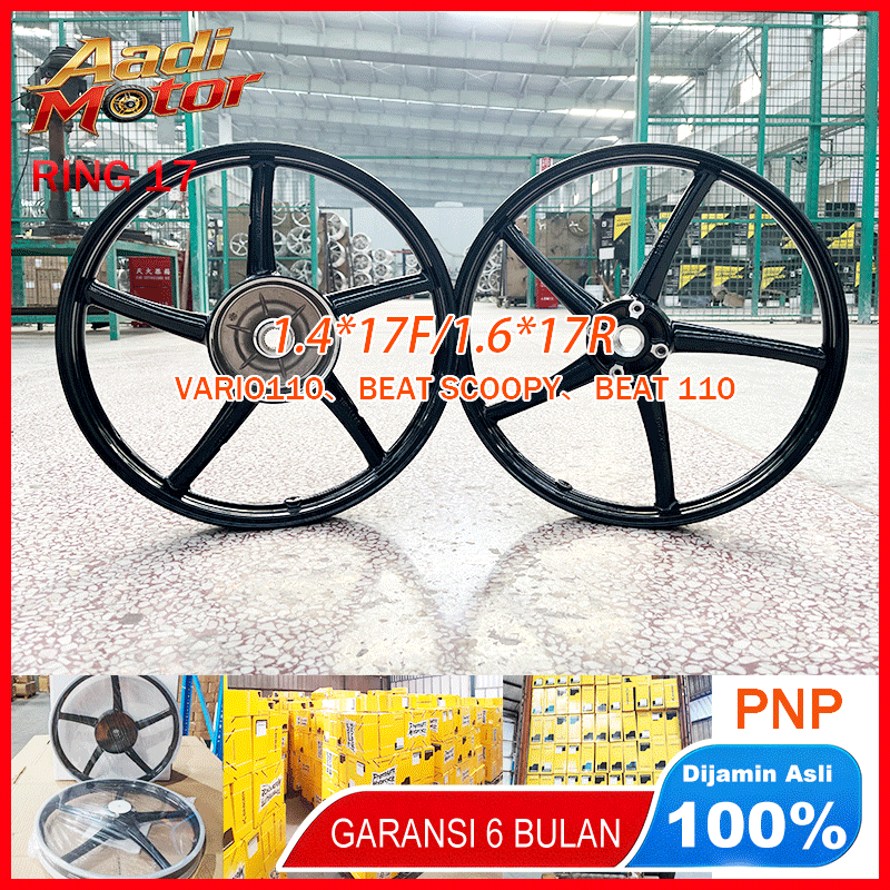RING 17 Racing Velg PNP Untuk Beat  Scoopy Genio Vario 110 / 110fi / Karbu 1.4*17F/1.6*17R BIKINGBOY