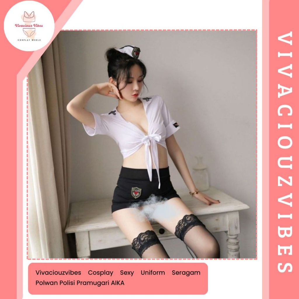 Vivaciouzvibes Cosplay Sexy Uniform Seragam Polwan Polisi Pramugari AIKA