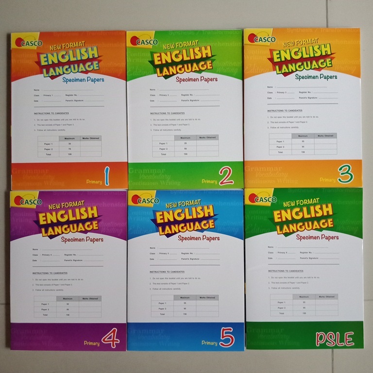 BUKU PRIMARY ENGLISH NEW FORMAT ENGLISH LANGUAGE SPECIMEN PAPERS 1/2/3/4/5/6 (CASCO)