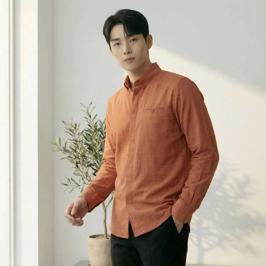 Zoya Waiz Menswear - Baju Koko Pria Lengan Panjang - Bahan Int Rami Zoya baltos