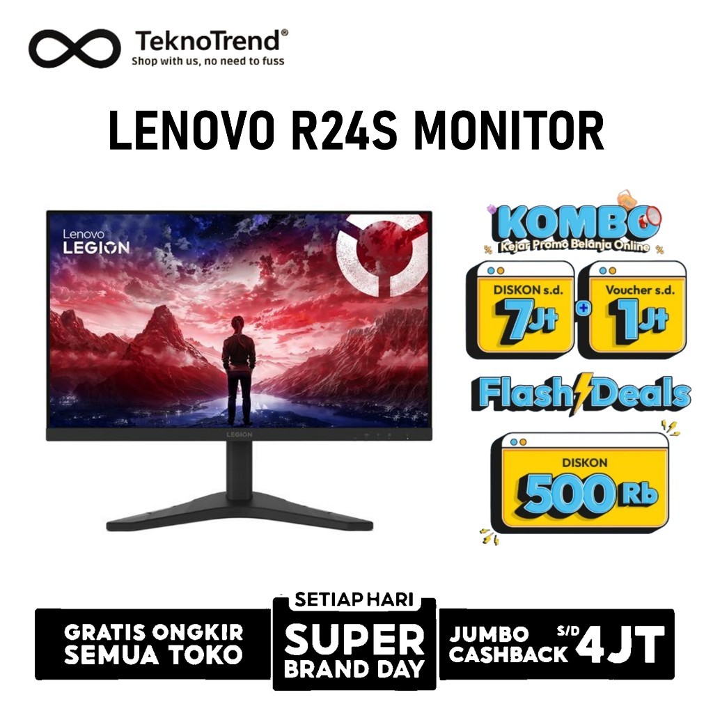 LENOVO MONITOR 24 INCH R24S IPS FHD 1080P 1MS 144HZ HDR10