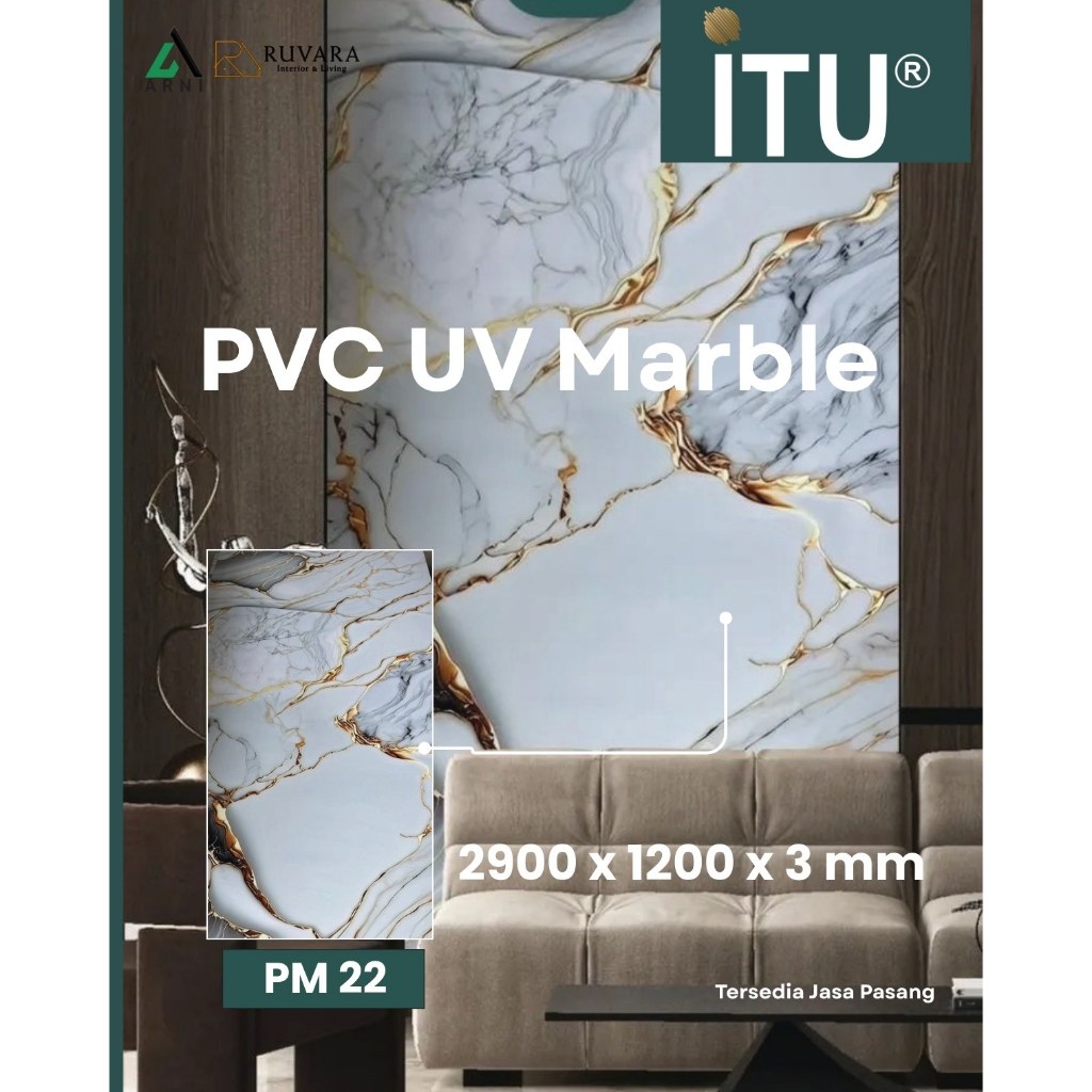 ITU UV MARBLE SHEET - PANEL DINDING PVC  MARMER | WALL BOARD - BACKDROP TV