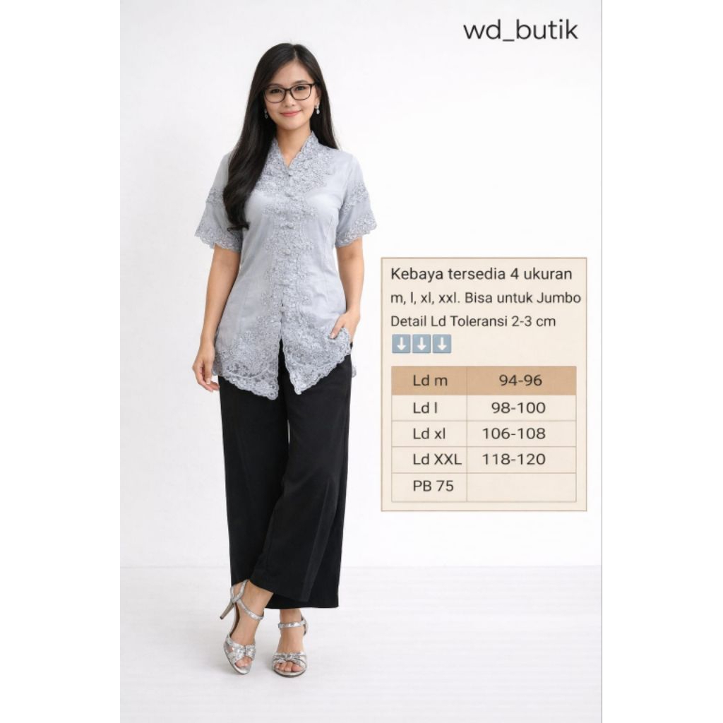 Kebaya Encim Bordir/Lengan Pendek/Kebaya Terbaru