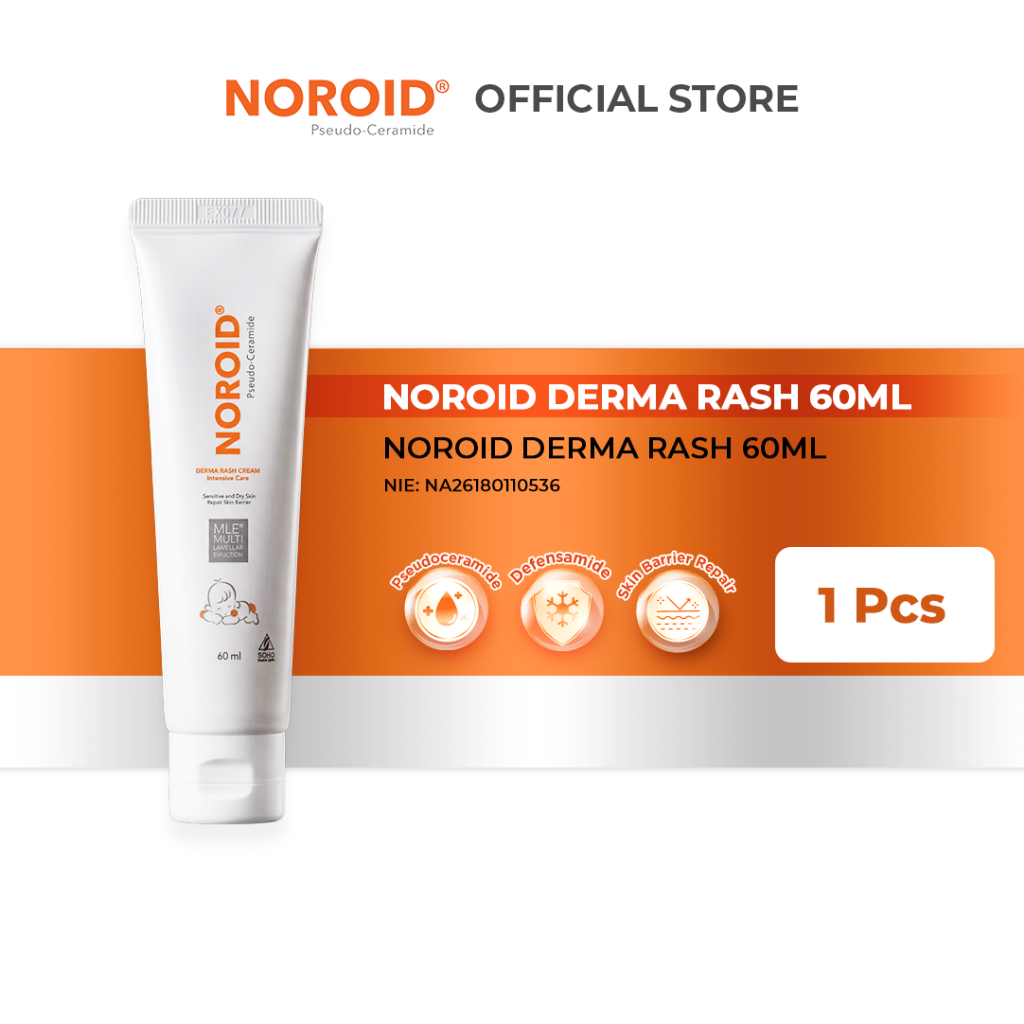 Noroid Derma Rash Cream Pelembab Kulit Anak/Atasi Kulit Kering/Ruam Pada Anak 60ml