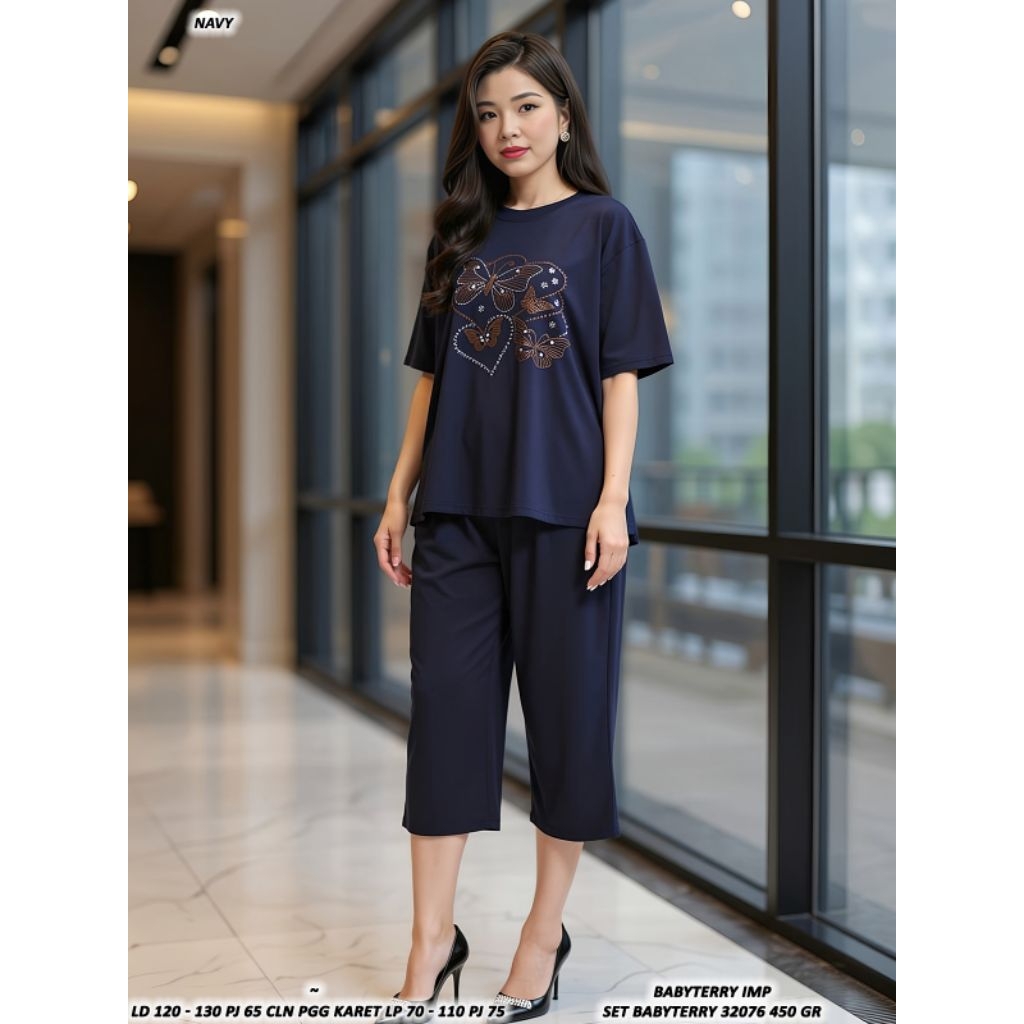 32076 setelan babyterry wanita