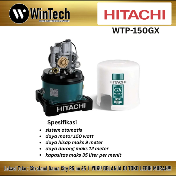HITACHI WTP150GX Pompa Air Dorong Hitachi listrik 150watt WTP-150GX