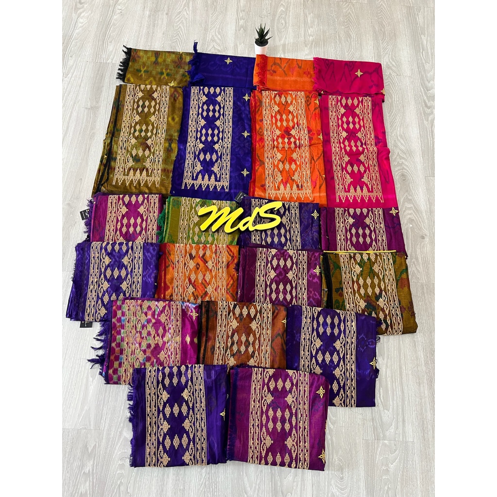 MdS Kamen Endek Semi Mastuli Tretes Tumpal Songket Bordir Premium Langsung Set Selendang