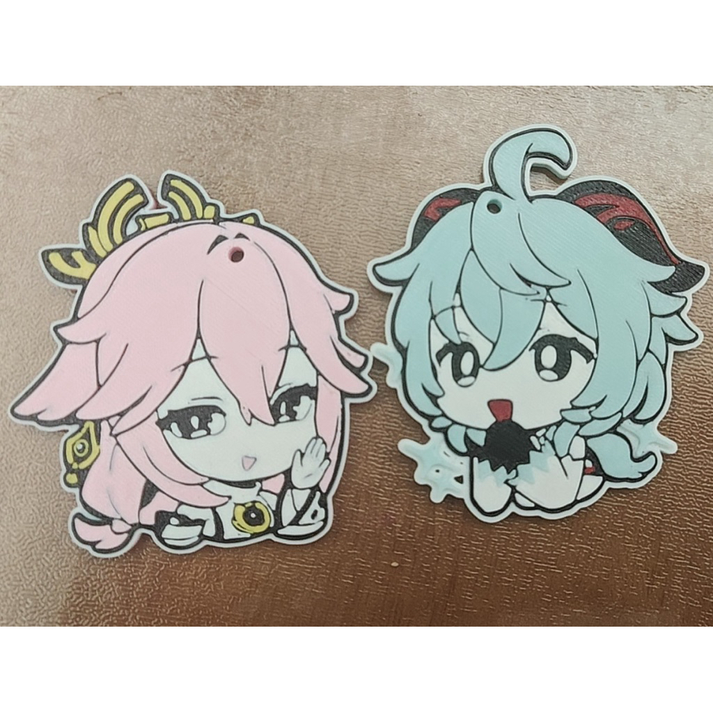 Genshin Impact - Yae Miko/Ganyu Chibi Keychain [Keychain]